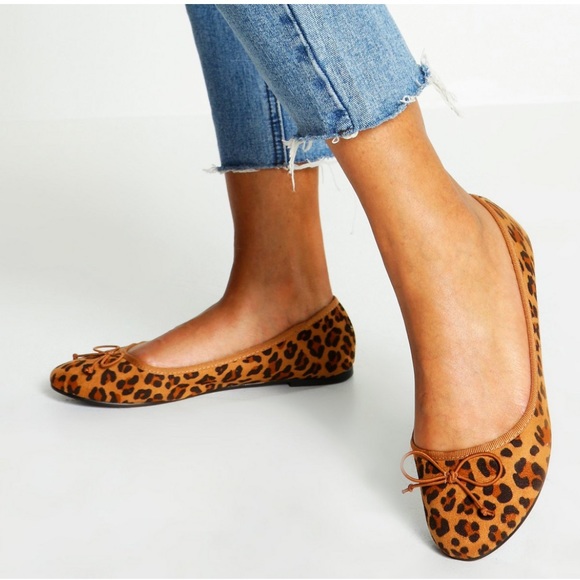 Boohoo Leopard Print Ballet Flats Sz 7 - Picture 3 of 6